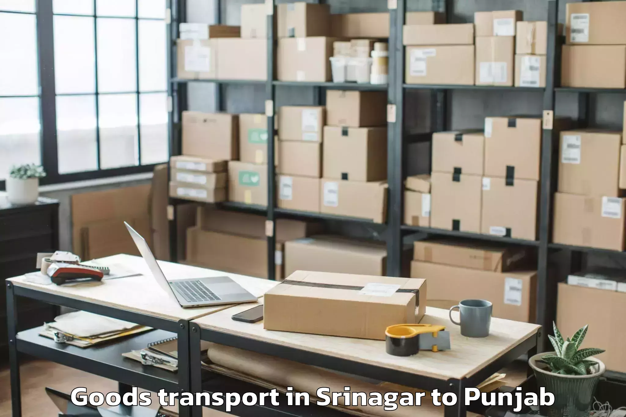 Professional Srinagar to Sujanpur Goods Transport